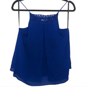 Anthropologie Blue Flowy Lace Layered Tank Top 💙🌿